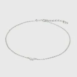 Outlet 👍 Sterling Silver Butterfly Anklet - A New Day™ Silver ❤️