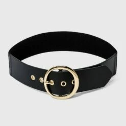 Promo ✔️ Women's Round Buckle Belt - A New Day™ Black 😉 -A New Day Sales 2022 unnamed file 194