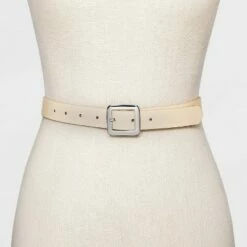 Promo ✨ Women's Chunky Center Bar Belt - A New Day™ Light Yellow 🛒