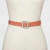 Discount 👏 Women's Chunky Center Bar Belt - A New Day™ Apricot Orange 🔥 -A New Day Sales 2022 unnamed file 204