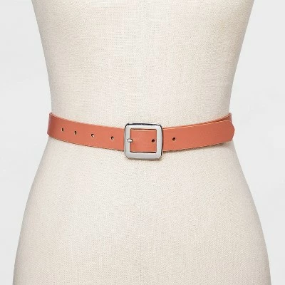 Discount 👏 Women's Chunky Center Bar Belt - A New Day™ Apricot Orange 🔥 3 Discount 👏 Women's Chunky Center Bar Belt - A New Day™ Apricot Orange 🔥