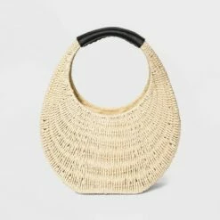 Cheapest ✨ Straw Oval Top Handle Tote 👜 Handbag - A New Day™ Natural 🤩 -A New Day Sales 2022 unnamed file 2070