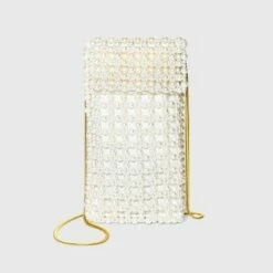 Best deal 🎁 Party Phone Crossbody Bag - A New Day™ Metallic Gray/crosshatch 🔥 -A New Day Sales 2022 unnamed file 2078