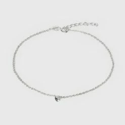 Promo 💯 Sterling Silver Pierced Cubic Zirconia Anklet - A New Day™ Silver ✔️