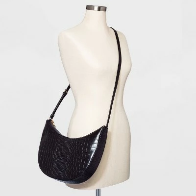 Buy 💯 Oval Shoulder 👜 Handbag - A New Day™ Black/alligator Print 🧨 3 Buy 💯 Oval Shoulder 👜 Handbag - A New Day™ Black/alligator Print 🧨