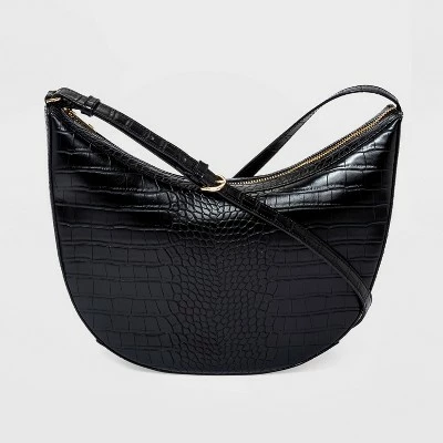 Buy 💯 Oval Shoulder 👜 Handbag - A New Day™ Black/alligator Print 🧨 7 Buy 💯 Oval Shoulder 👜 Handbag - A New Day™ Black/alligator Print 🧨 - Image 5