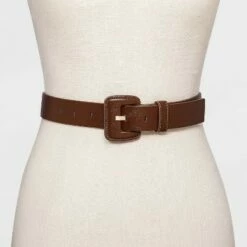 Cheap 👏 Women's Covered Buckle Belt with Flat Prong - A New Day™ Brown 🔔