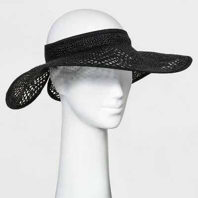 Outlet ๐ Women's Wide Brim Straw Visor Hat - A New Dayโข Black โ 6 Outlet ๐ Women's Wide Brim Straw Visor Hat - A New Dayโข Black โ - Image 4