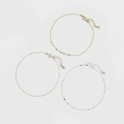 Best Pirce 🌟 Bars and Discs Anklet Set - A New Day™ 🤩