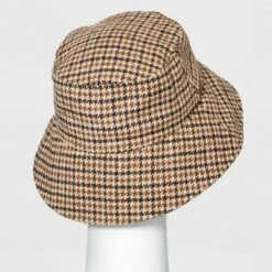 Outlet ⌛ Women's Plaid Felt Bucket Hat - A New Day™ Brown 💯