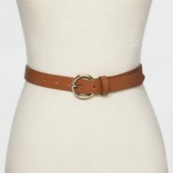 Promo 🌟 Women's Round Buckle Belt - A New Day™ Papaya ⭐