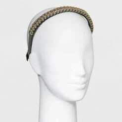 Deals 🌟 Faux Leather Chain Headband - A New Day™ Gray ⭐