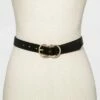 Flash Sale 😀 Women's Double Buckle Belt - A New Day™ Black 🎁 -A New Day Sales 2022 unnamed file 253
