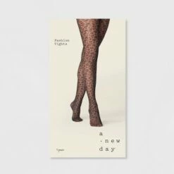 Flash Sale 🔥 Women's Leopard Sheer Tights - A New Day™ Black 🌟