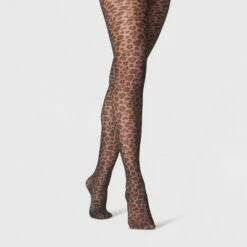 Flash Sale 🔥 Women's Leopard Sheer Tights - A New Day™ Black 🌟 -A New Day Sales 2022 unnamed file 2575