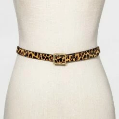 Flash Sale ✨ Women's Leopard Print Gold Square Buckle Belt - A New Day™ 🤩