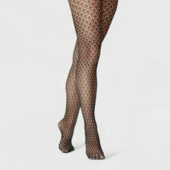 Best Pirce 😀 Women's Diamond Openwork Tights - A New Day™ Black 🔔 -A New Day Sales 2022 unnamed file 2672