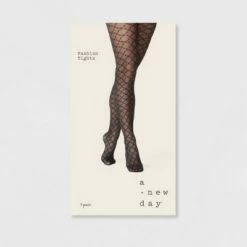 Buy 🤩 Women's Tile Pattern Tights - A New Day™ Black 😉