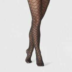 Buy 🤩 Women's Tile Pattern Tights - A New Day™ Black 😉 -A New Day Sales 2022 unnamed file 2677