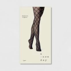 A New Day Sales 2022 37 Wholesale 🔥 Women's Bias Plaid Tights - A New Day Black ✔️