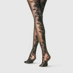 Cheapest ✔️ Women's Floral Back Tights - A New Day™ Black 😀 -A New Day Sales 2022 unnamed file 2739