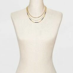 Best deal 🔥 Beaded Chain Necklace Set 3pc - A New Day™ Rust 🌟