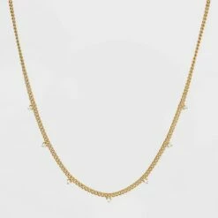 Top 10 🔔 14K Gold Plated Cubic Zirconia Curb Chain Necklace - A New Day™ 🔔 -A New Day Sales 2022 unnamed file 2870