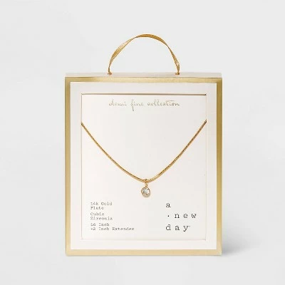 Best reviews of ⭐ 14K Gold Plated Cubic Zirconia Herringbone Bezel Chain Necklace - A New Day™ ✨ 5 Best reviews of ⭐ 14K Gold Plated Cubic Zirconia Herringbone Bezel Chain Necklace - A New Day™ ✨ - Image 3