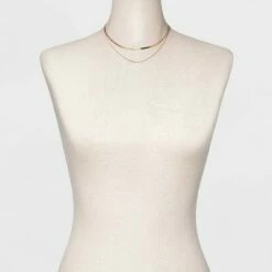 Cheapest 🧨 14K Gold Plated Duo Herringbone Chain Necklace - A New Day™ 💯