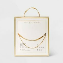 Cheapest 🧨 14K Gold Plated Duo Herringbone Chain Necklace - A New Day™ 💯 -A New Day Sales 2022 unnamed file 2881