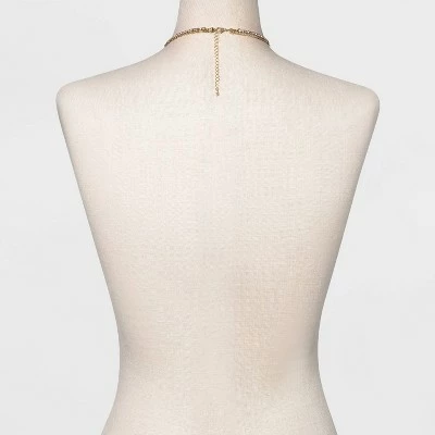 Best Pirce 🛒 Two Row Rhinestone Chain Necklace - A New Day™ Gold 🔔 4 Best Pirce 🛒 Two Row Rhinestone Chain Necklace - A New Day™ Gold 🔔 - Image 2