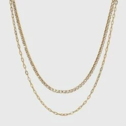 Best Pirce 🛒 Two Row Rhinestone Chain Necklace - A New Day™ Gold 🔔 7 Best Pirce 🛒 Two Row Rhinestone Chain Necklace - A New Day™ Gold 🔔 -A New Day Sales 2022 unnamed file 2896
