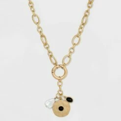 Best reviews of 💯 Medallion Charm Cluster Chain Necklace - A New Day™ Black ✔️ -A New Day Sales 2022 unnamed file 2944