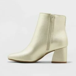 Promo 🎁 Women's Adele Block Heeled Ankle 🥾 Boots - A New Day™ Gold 😉