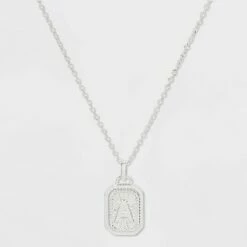 Outlet 🔥 Silver Plated Initial Tag Pendant Necklace - A New Day™ 🧨