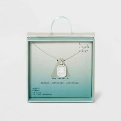 Outlet 🔥 Silver Plated Initial Tag Pendant Necklace - A New Day™ 🧨 -A New Day Sales 2022 unnamed file 3013