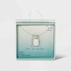 Outlet 🔥 Silver Plated Initial Tag Pendant Necklace - A New Day™ 🧨 -A New Day Sales 2022 unnamed file 3014