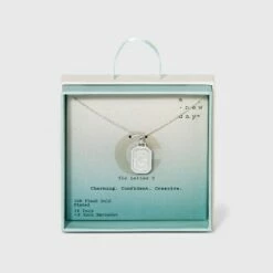 Outlet 🔥 Silver Plated Initial Tag Pendant Necklace - A New Day™ 🧨 -A New Day Sales 2022 unnamed file 3015