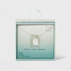 Outlet 🔥 Silver Plated Initial Tag Pendant Necklace - A New Day™ 🧨 -A New Day Sales 2022 unnamed file 3016