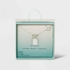 Outlet 🔥 Silver Plated Initial Tag Pendant Necklace - A New Day™ 🧨 -A New Day Sales 2022 unnamed file 3017