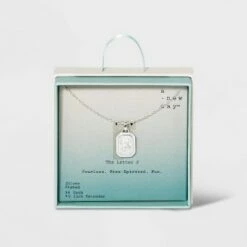 Outlet 🔥 Silver Plated Initial Tag Pendant Necklace - A New Day™ 🧨 -A New Day Sales 2022 unnamed file 3018