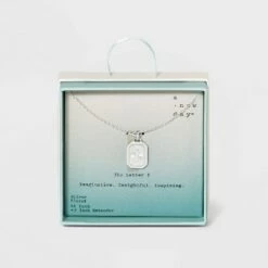 Outlet 🔥 Silver Plated Initial Tag Pendant Necklace - A New Day™ 🧨 -A New Day Sales 2022 unnamed file 3021