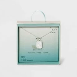 Outlet 🔥 Silver Plated Initial Tag Pendant Necklace - A New Day™ 🧨 -A New Day Sales 2022 unnamed file 3022
