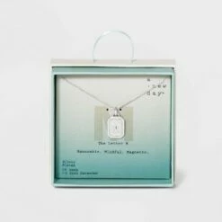 Outlet 🔥 Silver Plated Initial Tag Pendant Necklace - A New Day™ 🧨 -A New Day Sales 2022 unnamed file 3025