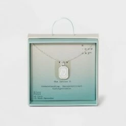 Outlet 🔥 Silver Plated Initial Tag Pendant Necklace - A New Day™ 🧨 -A New Day Sales 2022 unnamed file 3033
