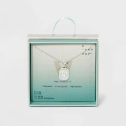 Outlet 🔥 Silver Plated Initial Tag Pendant Necklace - A New Day™ 🧨 -A New Day Sales 2022 unnamed file 3034