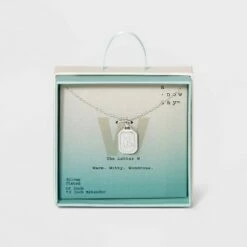Outlet 🔥 Silver Plated Initial Tag Pendant Necklace - A New Day™ 🧨 -A New Day Sales 2022 unnamed file 3035