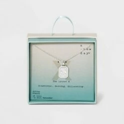 Outlet 🔥 Silver Plated Initial Tag Pendant Necklace - A New Day™ 🧨 -A New Day Sales 2022 unnamed file 3036