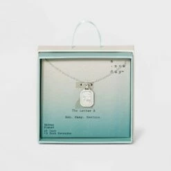 Outlet 🔥 Silver Plated Initial Tag Pendant Necklace - A New Day™ 🧨 -A New Day Sales 2022 unnamed file 3038