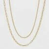 Outlet 🧨 Silver Plated Gold Dipped Link Chain Duo Necklace - A New Day™ Worn Gold 🛒 -A New Day Sales 2022 unnamed file 3098